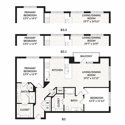 Aura Main Street New Apartments in Lewisville, Texas B3.4 Floor Plan